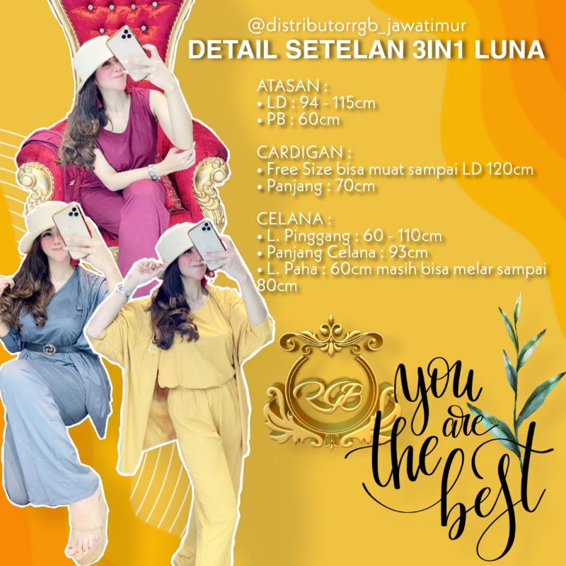 SETCEL 3IN1 LUNA BY RGB ORIGINAL (BISA COD)