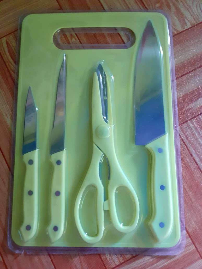 Pisau Set 5in1 Talenan Gunting Peralatan Dapur Pisau Dapur Set Talenanset Gunting Dapur Banjarmasin