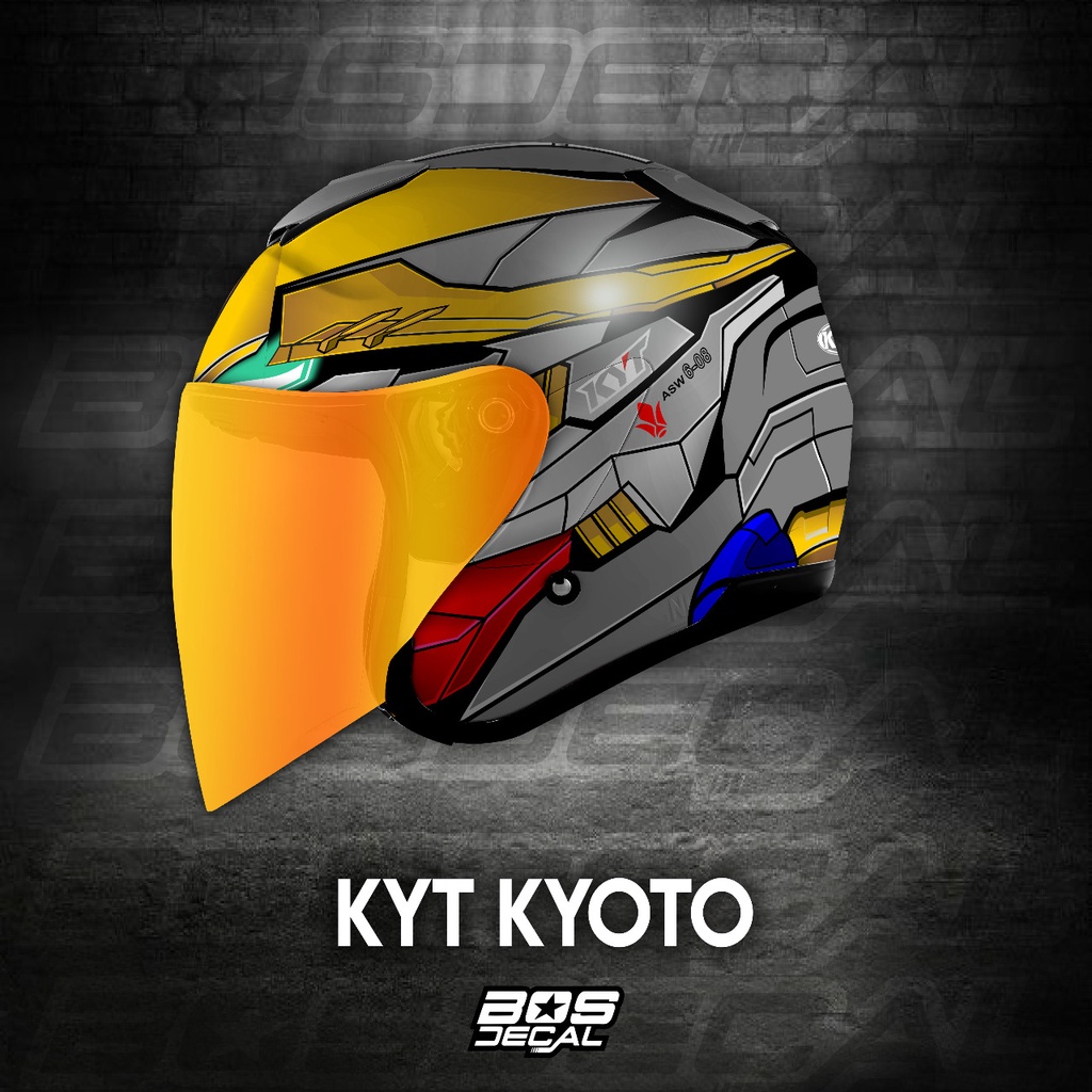 Sticker Decal Helm KYT KYOTO motif gundam barbatos