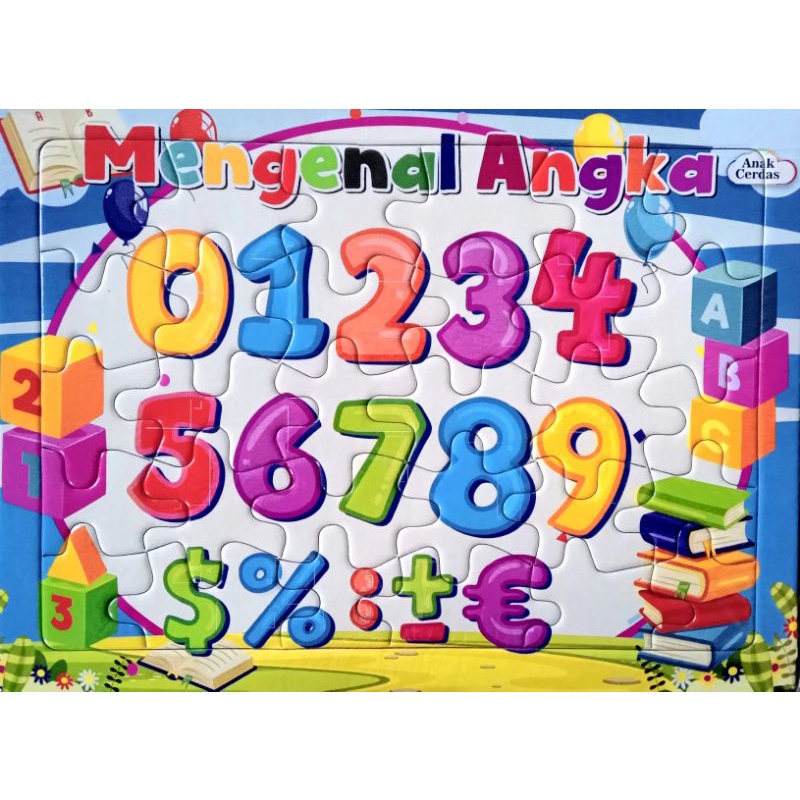 5 Gambar Puzzle Mengenal Angka Huruf Hijaiyah Wudhu Hewan Sayur English Arabic Jumbo 25cm