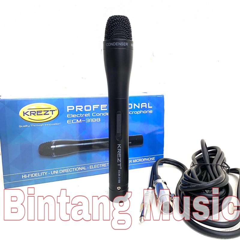 Mic Kabel Condenser Krezt ECM 3188 original krezt Ecm 3188
