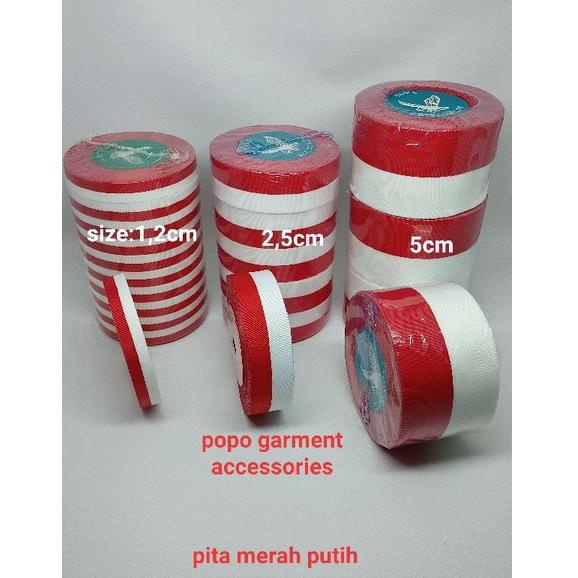 

[KODE ZCMTN] pita merah putih 1inchi ( 2.5cm ) -/+25 yard