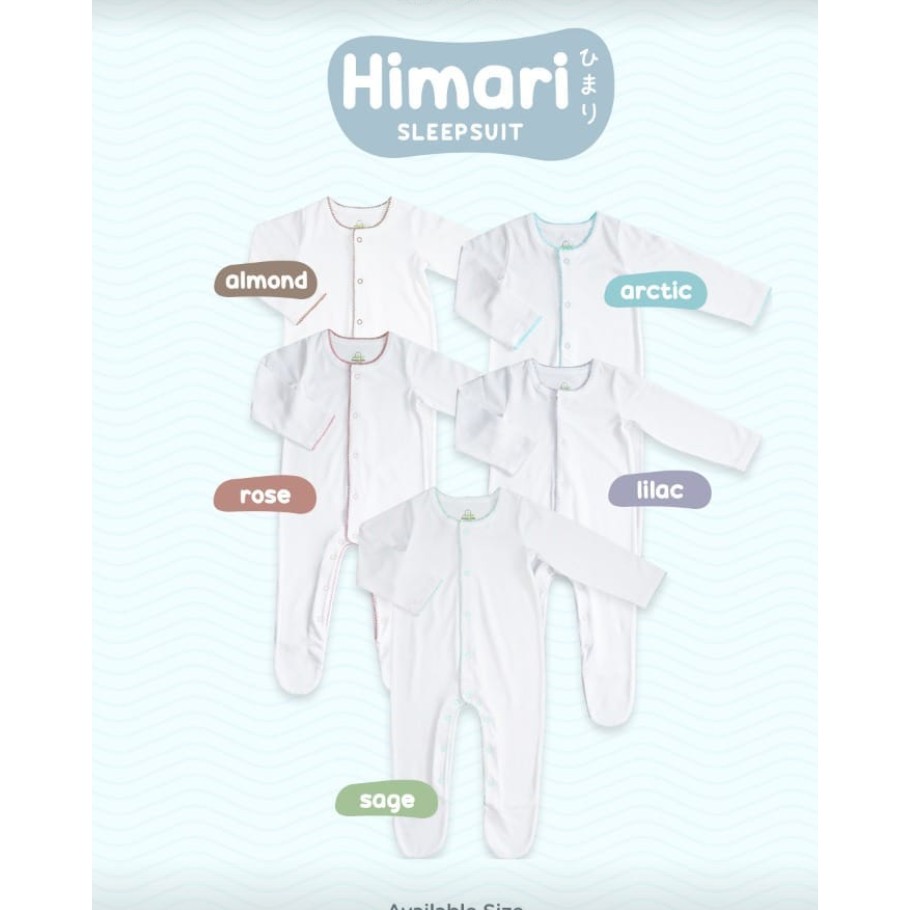 Bamboo and Bub - Himari SLEEPSUIT Baju Tidur Piyama Pajamas Anak Bayi Baby Button LENGAN PANJANG