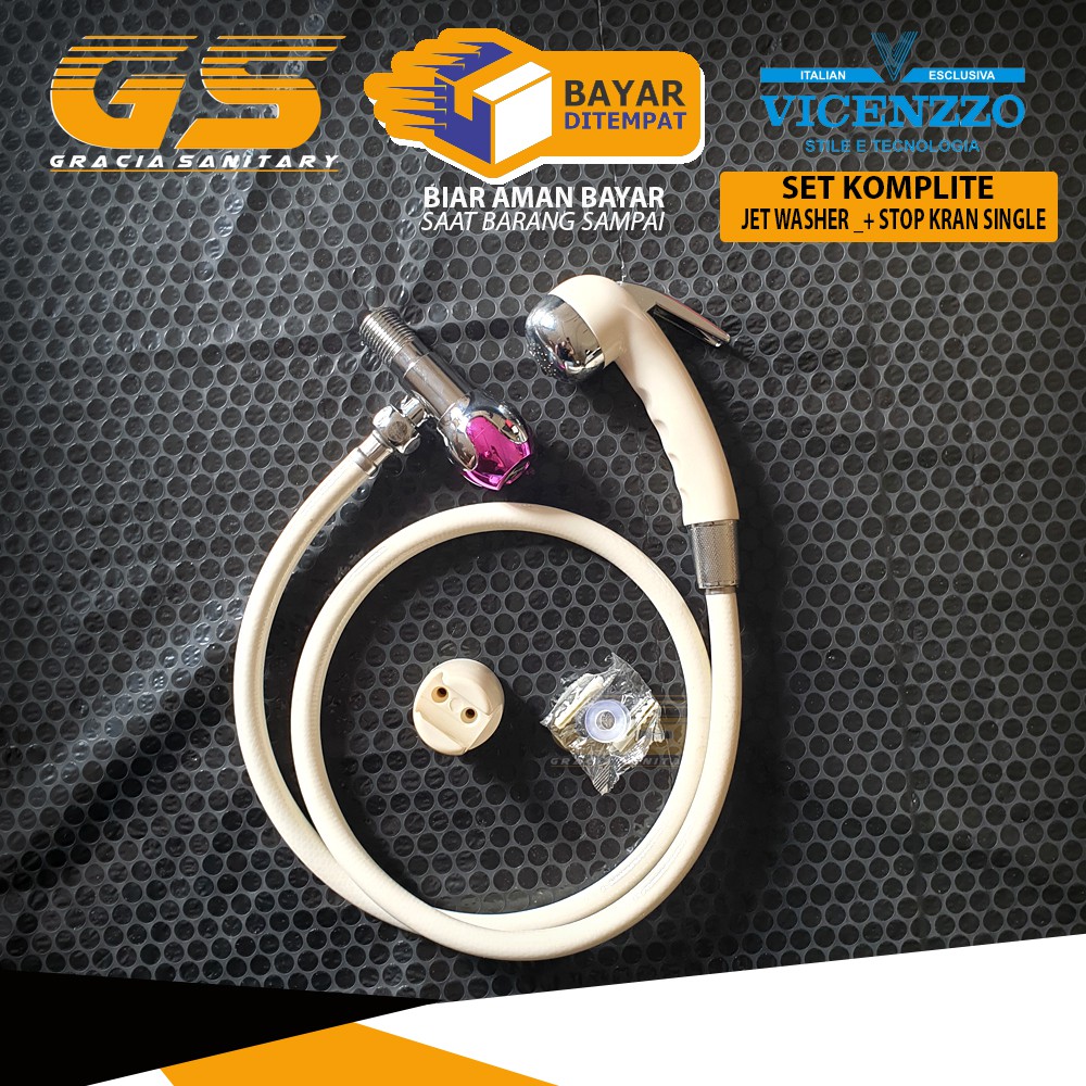 Jet Shower Toilet SET Stop Kran 1/2 Inch Closet Kamar Mandi Wastafel