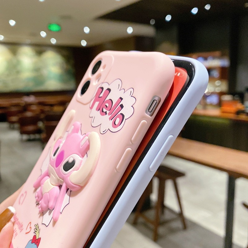 IPHONE Case Bahan Silikon TPU Motif Stitch Untuk OPPO A16 A36 A52 A72 A92 A7 A5S A7N AX7 A12 REALME 9I Q3S