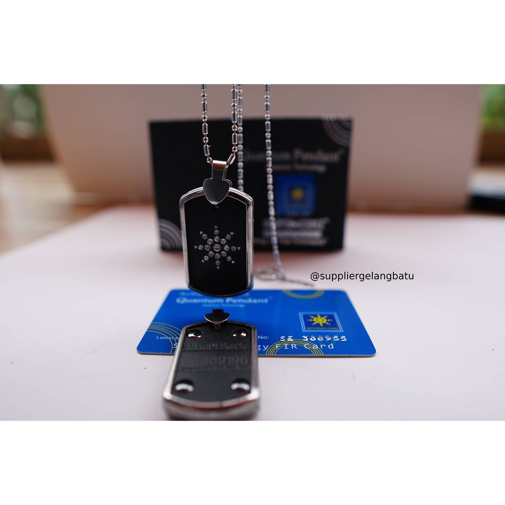 SUPPLIER Kalung quantum Pendant permata kotak kesehatan bersertifikat BIRU QUANTUM SCIENCE matahari ion negative