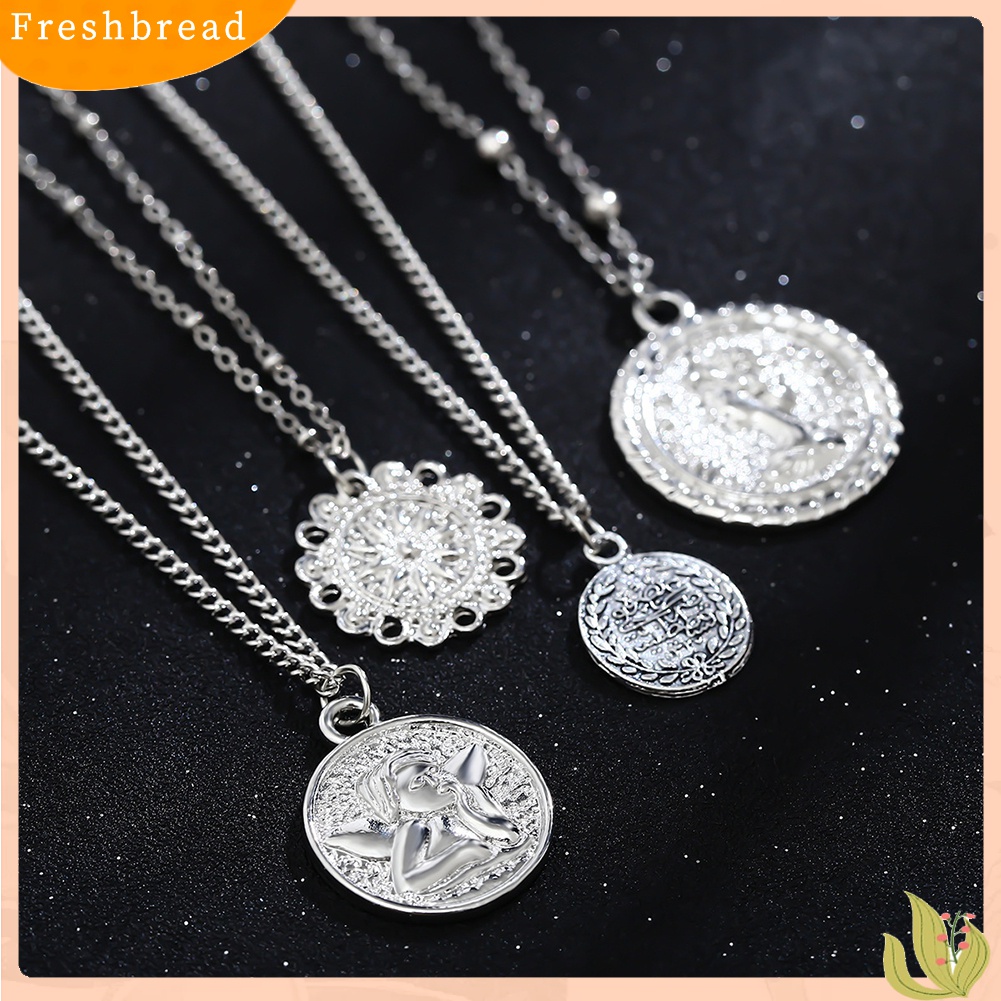 【Fresh】❀Vintage Women Multi-layer Alloy Queen Head Pendant Chain Necklace Jewelry Gift