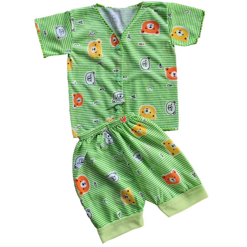 Setelan Bayi Pendek Full Sablon ( Grosir isi 6 setel)