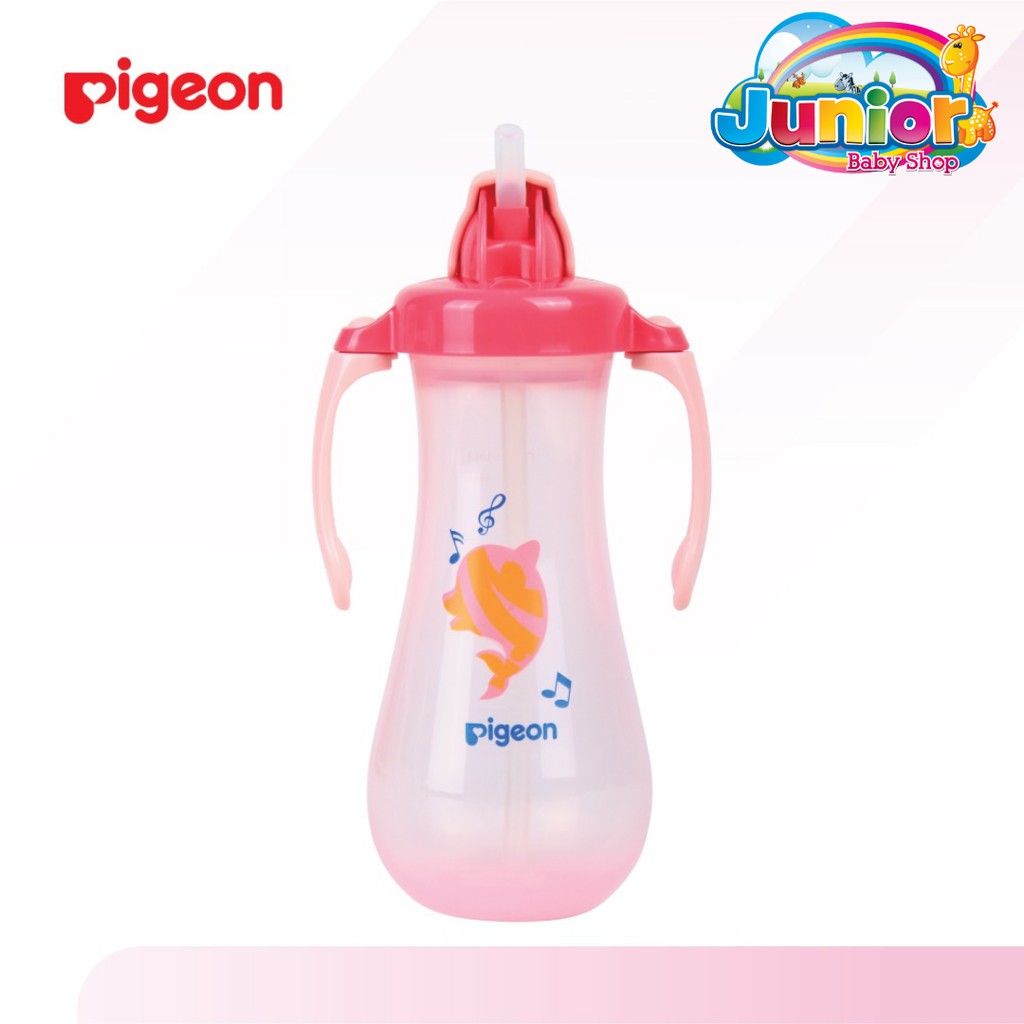 Pigeon Tall Straw Bottle Pink/Blue