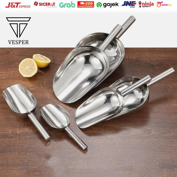 

READY COD ice shovel scoop stainless 201 / sekop serokan es batu beras kedelai PROMO SPECIAL Kode