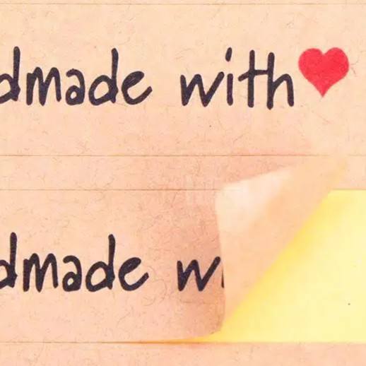 

New Arrival - 120Pcs Sticker Handmade With Love Rectangle/Sticker Kemasan Kue