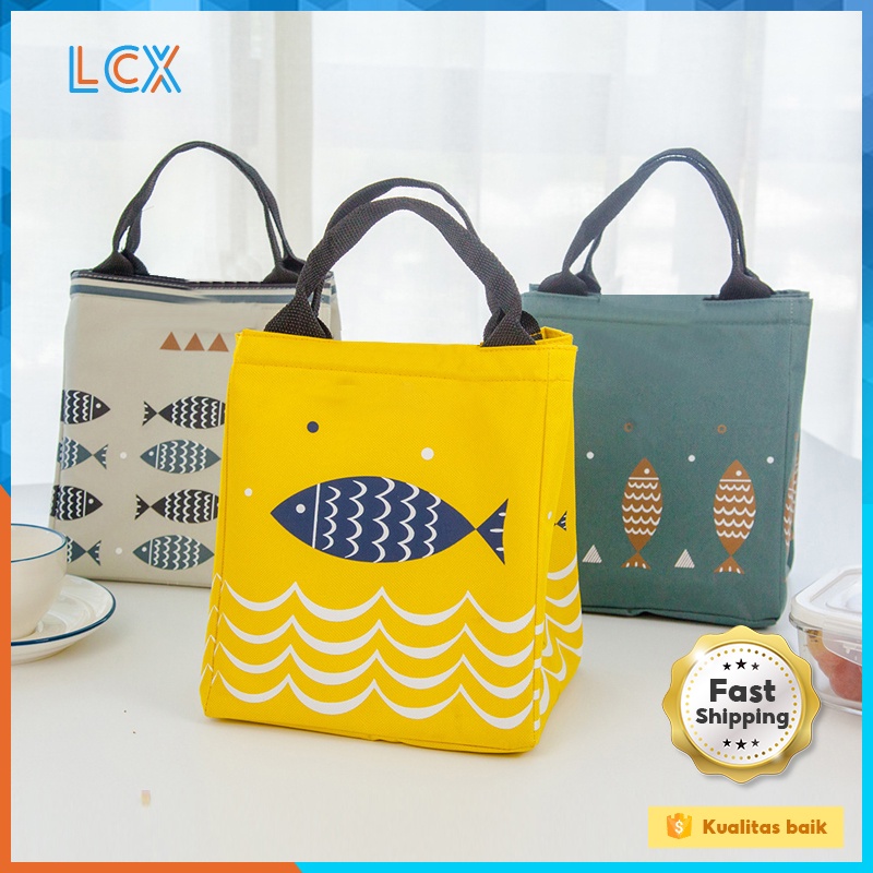 LCX Lunch bag Cooler Bag Tas Bekal Makan Siang Makanan Bento Lunch bag Anti Basah VS-7