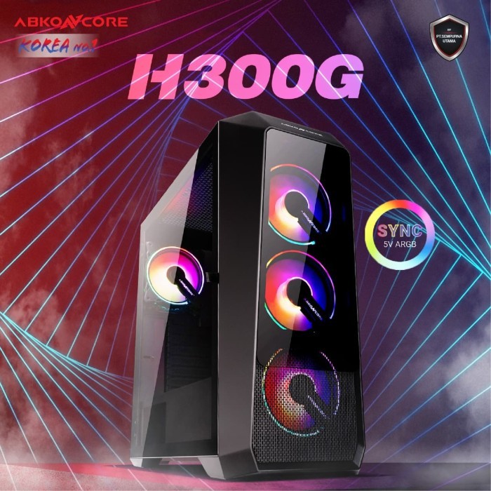 ABKONCORE HELIOS H300G SYNC ATX | 4x FAN | MESH | TEMPERED CASE GAMING H300G