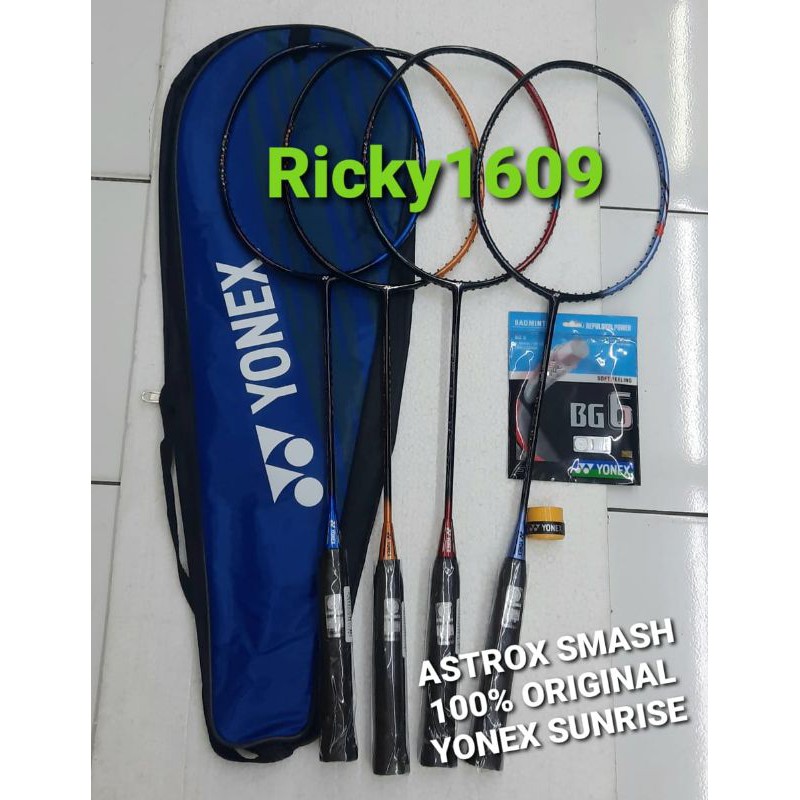 RAKET BADMINTON YONEX ASTROX SMASH - BONUS : SENAR YONEX BG 6 - GRIP YONEX - COVER YONEX (GRATIS PEM