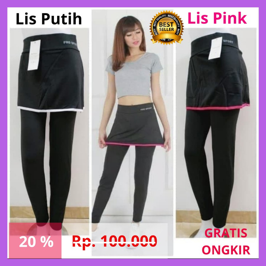 Celana Senam Aerobik Panjang Wanita Model Rok