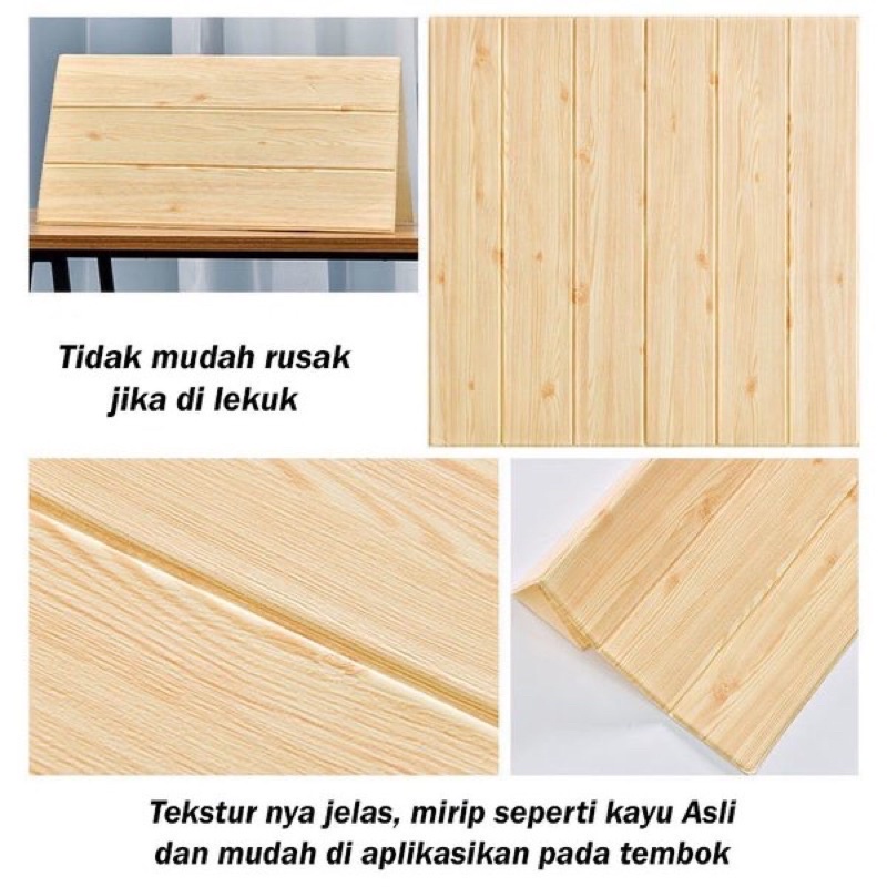 [COD] - Wallpaper Dinding Foam 3D Kecil Motif Kayu 70 x 70 CM/ walpaper dinding Foam