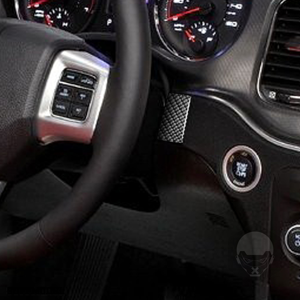 Smodel 3pcs / Set Cover Panel Saklar Lampu Depan Kiri / Kanan Bahan Carbon Fiber Untuk Dodge Challenger 2015-up