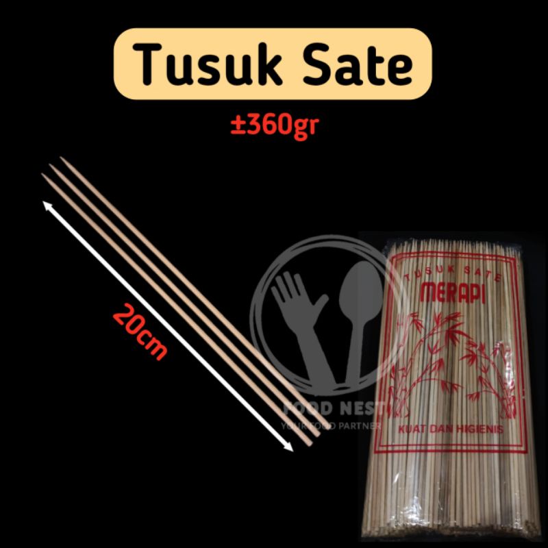 TUSUK SATE BAMBU TUSUK SATE AYAM 360GR TUSUK BEBAKARAN TUSUKAN SATE TUSUK SATE BAMBU 20CM