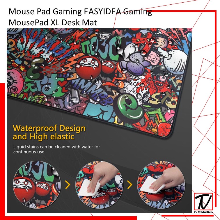 Mouse  Pad Gaming EASYIDEA Gaming MousePad  XL Desk Mat Ukuran 30X25  Motif Keren-mistytools