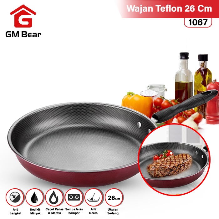 GM Bear Wajan Teflon Pengorengan - Teflon Fry Pan