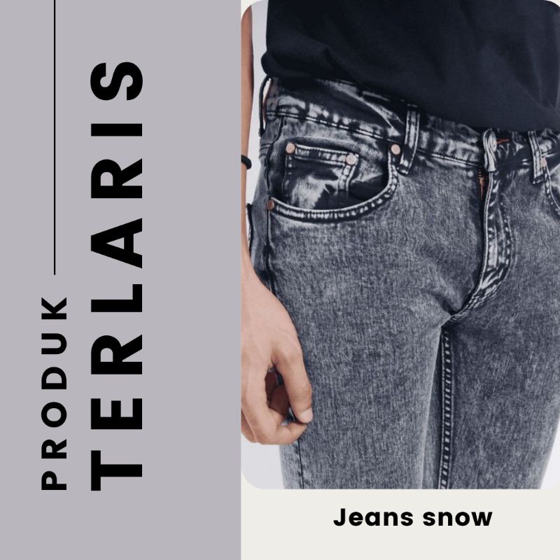 Celana Jeans Pria Panjang Slimfit Pensil Melar Stretch Snow