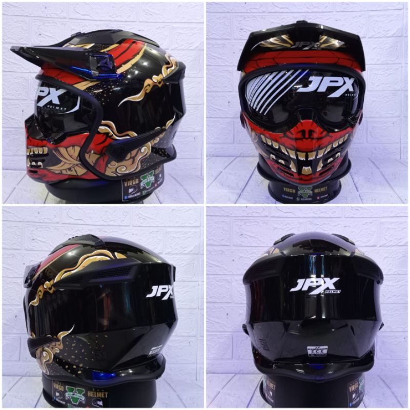 JPX HELM MX726R MX06 | SUPER BLACK | MX726 R CROSSOVER MX 726R