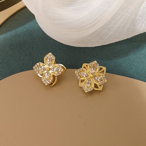 anting s925 bunga flower zircon stud earrings jan300(3E2,1B2)