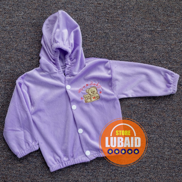 LUBAID STORE, Jaket Hoodie Bayi Anak 3-18 Bulan, Mantel Bulu, Hangat Murah-7