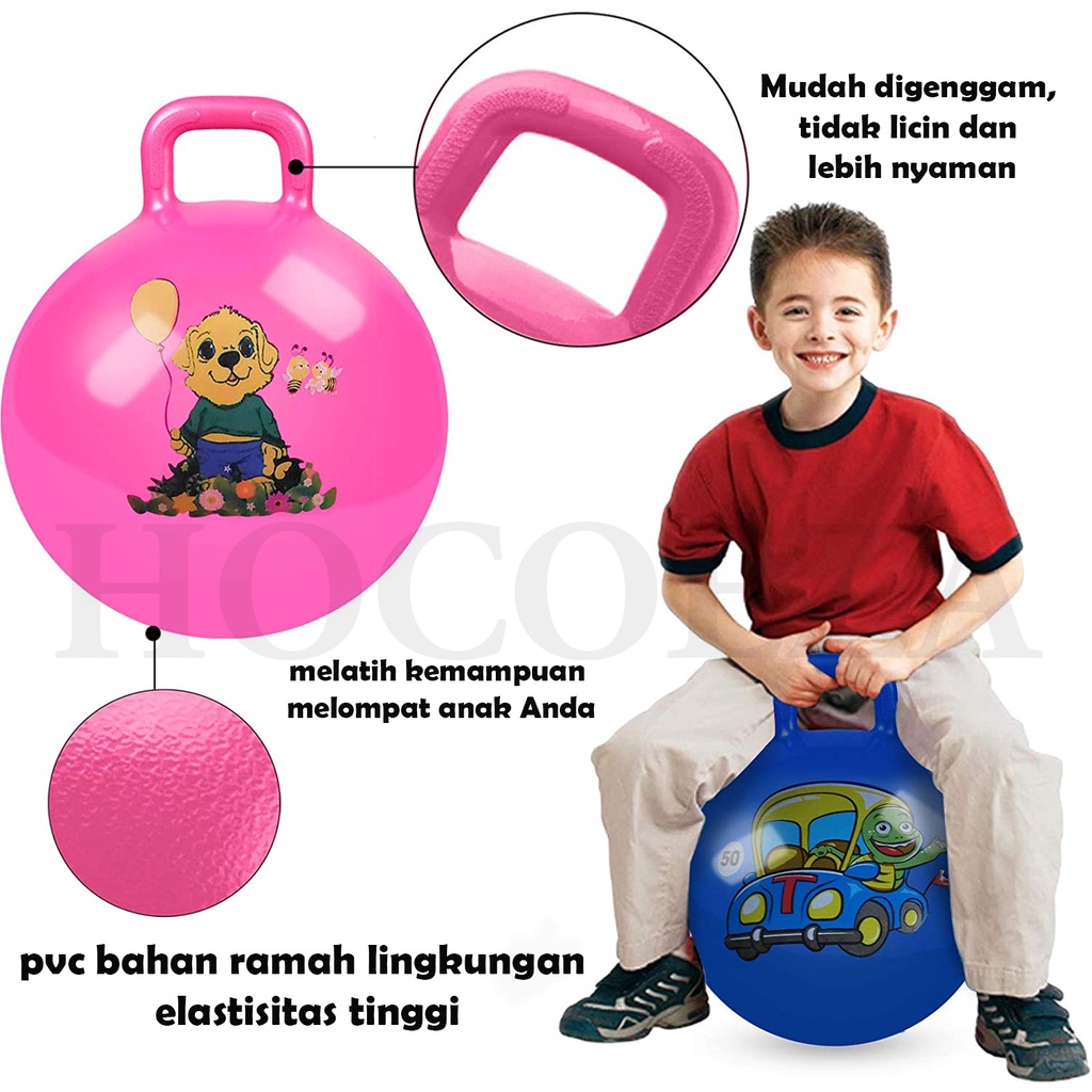 MAINAN BOLA LOMPAT JUMPING BALL HOP BALL BAHAN KARET TEBAL DAN ELASTIS WARNA WARNI MAINAN ANAK VA258