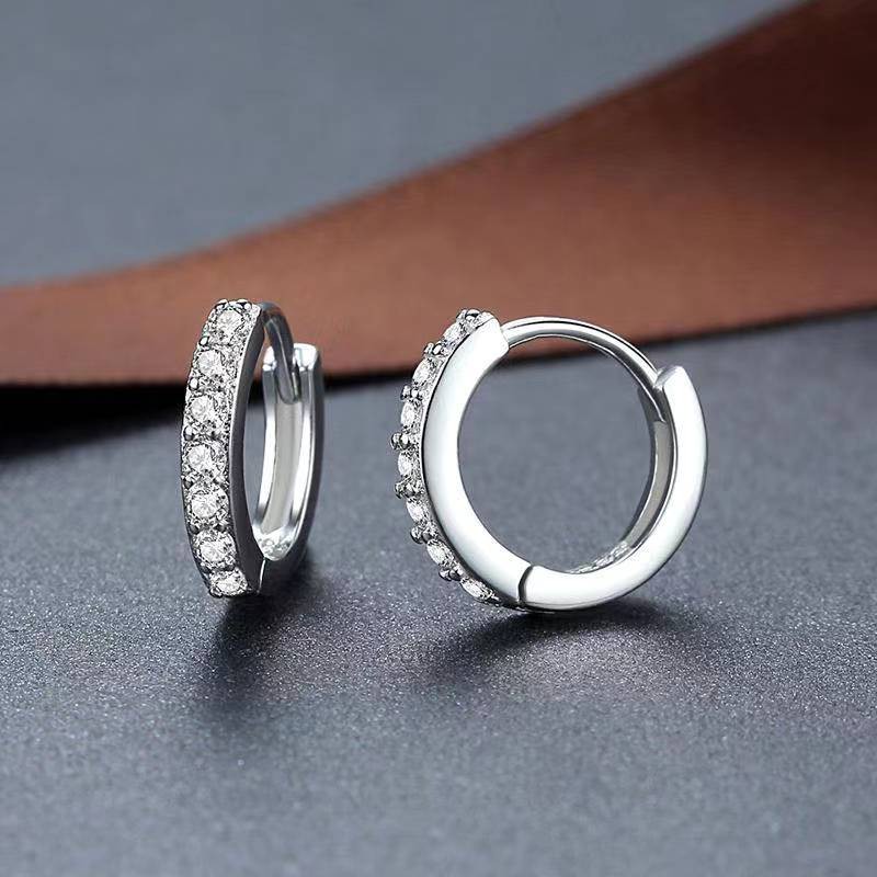 European and American explosion earrings single row zircon trendy personality earrings