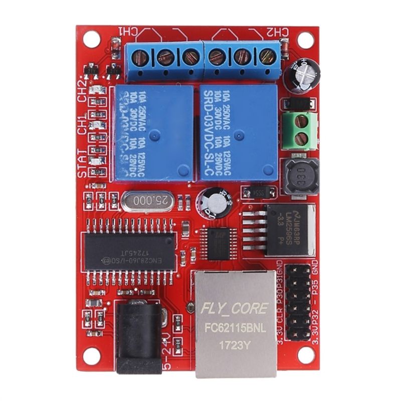 Btsg LAN Ethernet 2arah Relay Board Delay Switch TCP/UDP Controller Module WEB Server