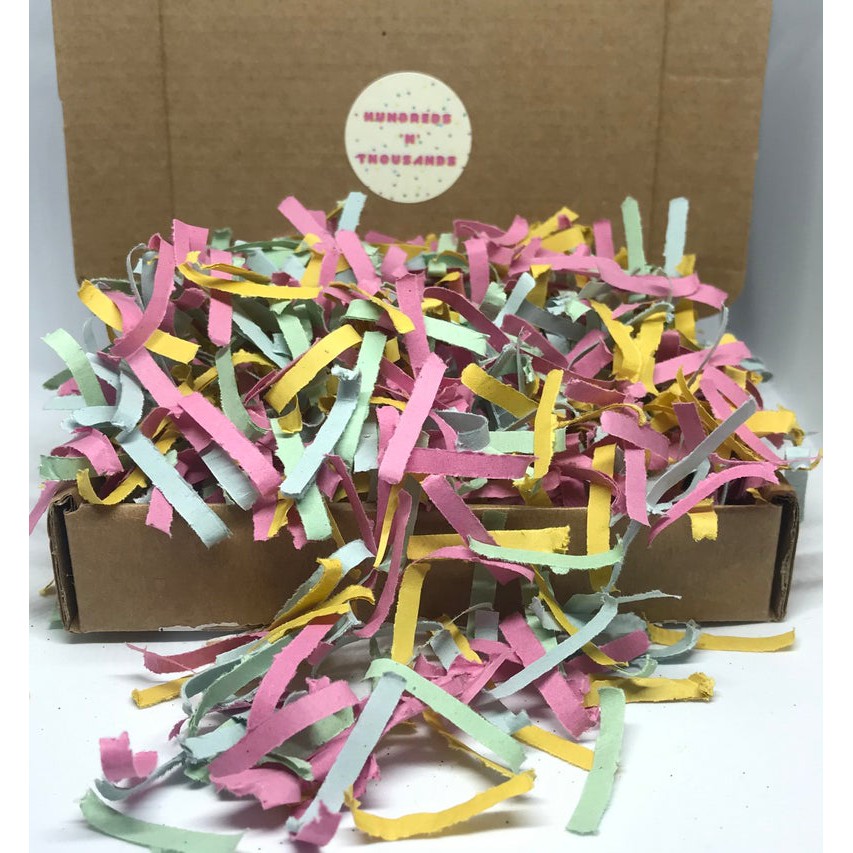 

(20gr) Kertas Potongan Shredded Paper Cacah Potong Serut Hampers Gift Box Paper Kraft - Warna Warni