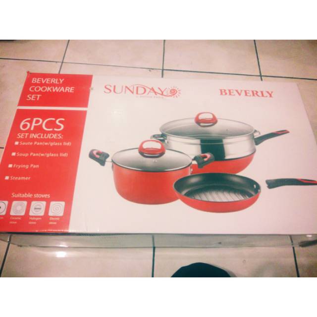 Sunday Beverly Cookware Set 6pcs & 7pcs Murah