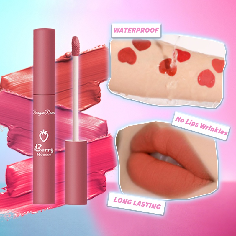 【READY STOCK】DR Matte Velvet Lipstick Waterproof Long Lasting Liptint 8 Color