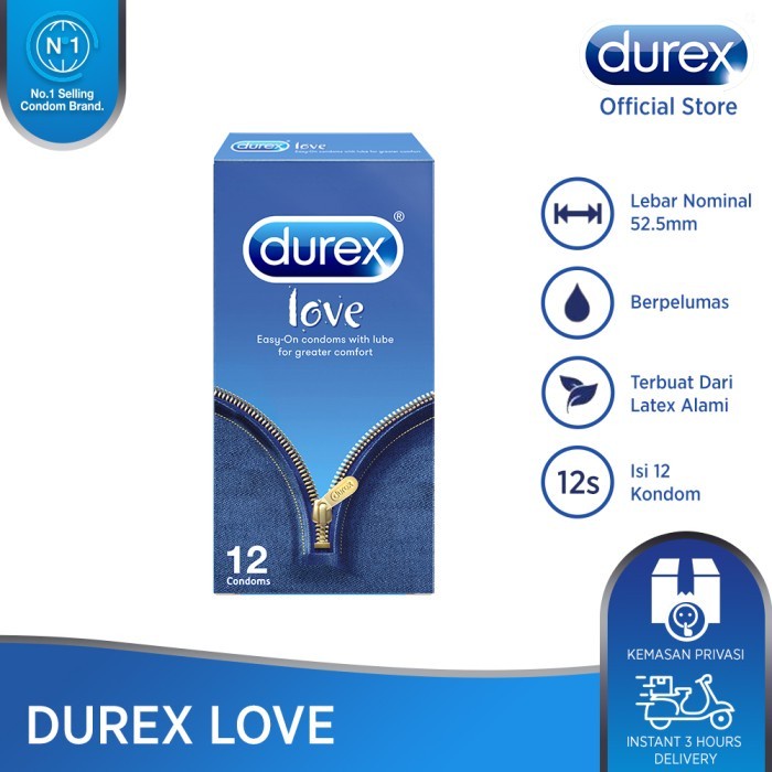 Durex Kondom Love Jeans 12 / 3 Pcs Kondom Tahan Lama berpelumas