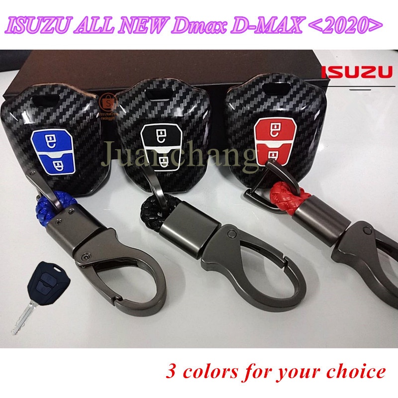 Casing Kunci Mobil 2 Tombol Bahan ABS Aksen Serat Karbon Untuk Isuzu / New Isuzu D-max 2020