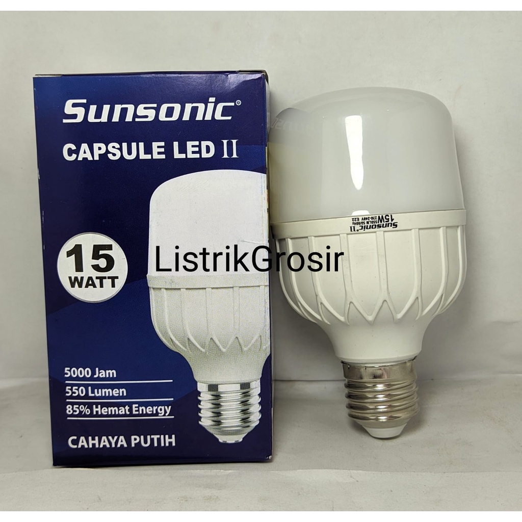 Sunsonic Lampu Bohlam Led Kapsul Tabung 5w 10w 15w 20w 30w Watt Sunsonic Grosir