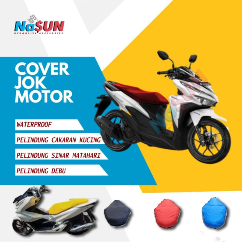 Cover Jok Motor Vario Scoopy Spacy Mio Fino X-Ride Jupiter MX King GTR Genio Vespa Motor Sport Sarun