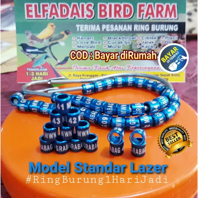 RingBurung Cepat 50Pcs 1Hari Jadi 2 - 5 Warna Standar Lazer Merah Biru Hijau Ungu Gold Hitam