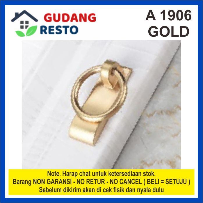 HANDLE BESI GOLD KETUK PINTU / KNOK-KNOK EMAS TARIKAN PULL KNOB KNOP LACI LEMARI