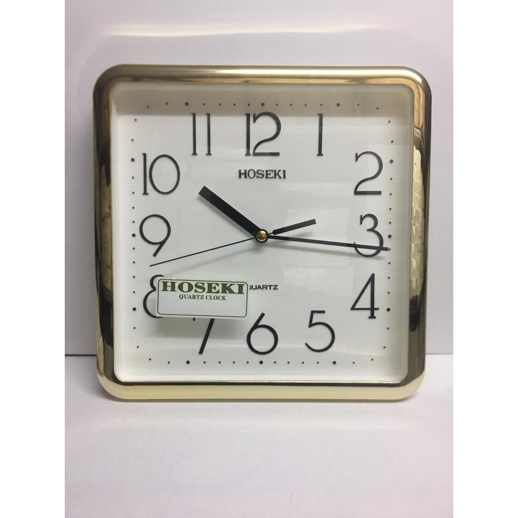 Jam Dinding / Wall Clock Persegi / Kotak Minimalis / Elegan Mengkilat - Hoseki H8815