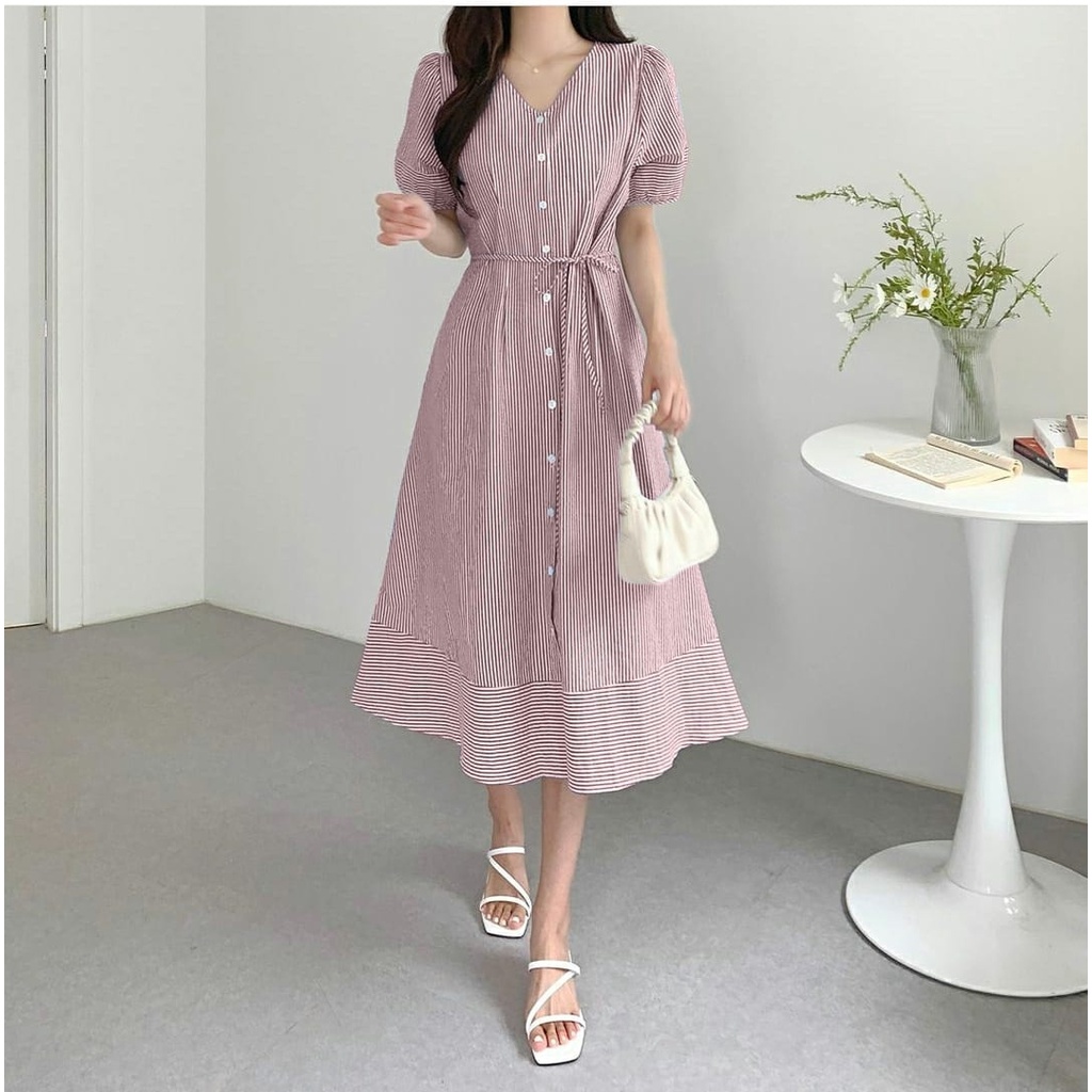 FWG - DRESS FAILA / LONGDRESS CASUAL / DRESS SALUR / BAJU DRES WANITA KOREA / DRESS WANITA / DRESS