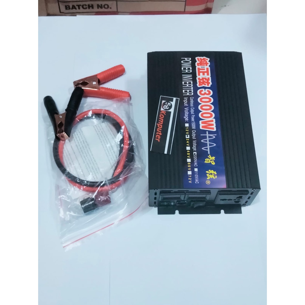 Power Inverter Mobil 5000W Mengubah arus DC ke AC DC 12V/24V to AC 220V 5000W 2 USB Port LED