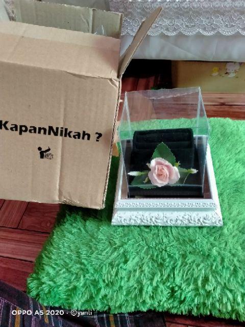 Kotak Cincin Frame Tutup Mika Untuk Seserahan/ Lamaran Fc