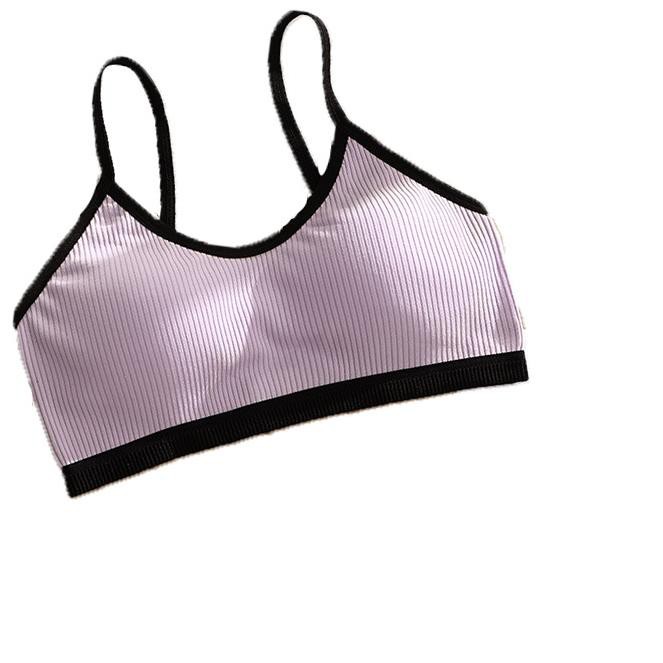 Model baru - 【HUGWELL】Women's Threaded Sling Sports Bra Six Colors One Size ✅
