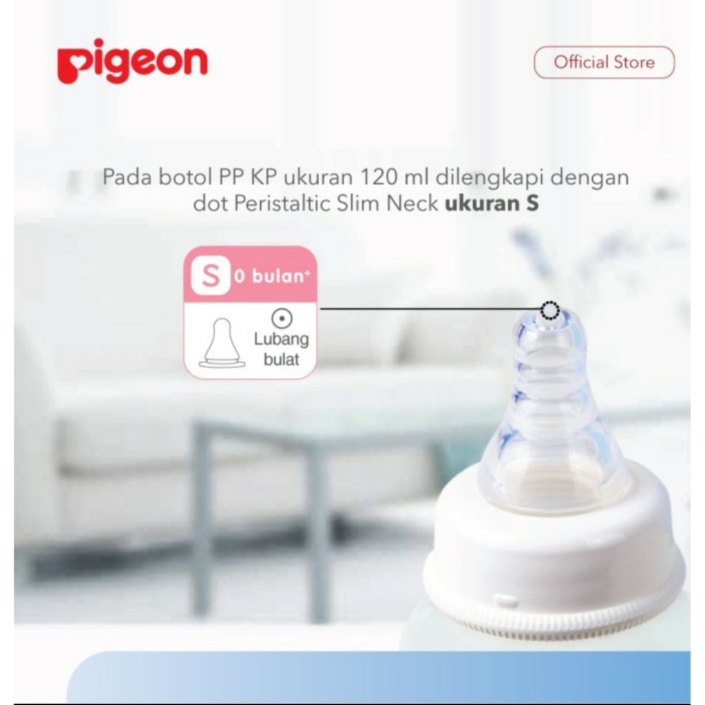 ORIGINAL Botol susu pigeon peristaltic nipple baby bottle slim neck (dot ulir) bottle 120ml 240ml PP KP / Newborn baby bottle / Botol Susu Bayi Pigeon PP KP