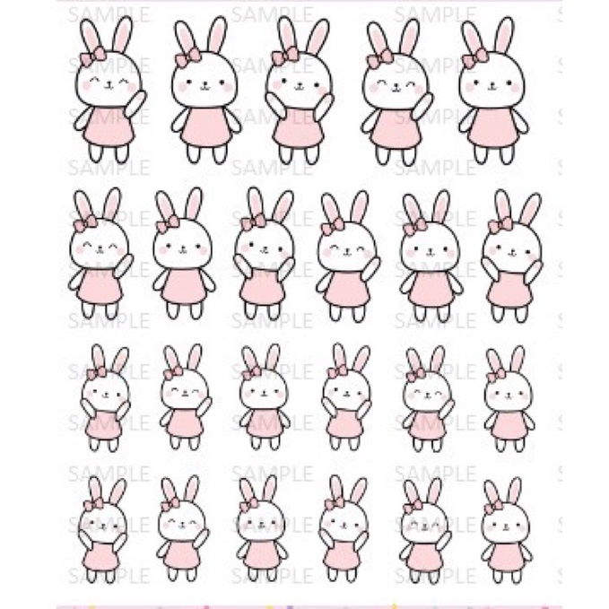 

Sticker rabbit pink glossy or matte BUJO Bullet Journaling