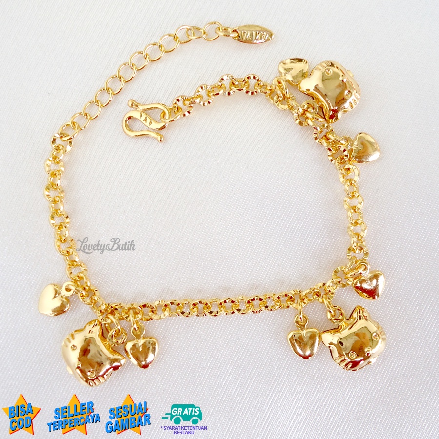 Lovelybutik - Gelang Tangan Xuping Gold Anak Perempuan Gelang Anak Xuping Anak Terbaru Model Cutie Love