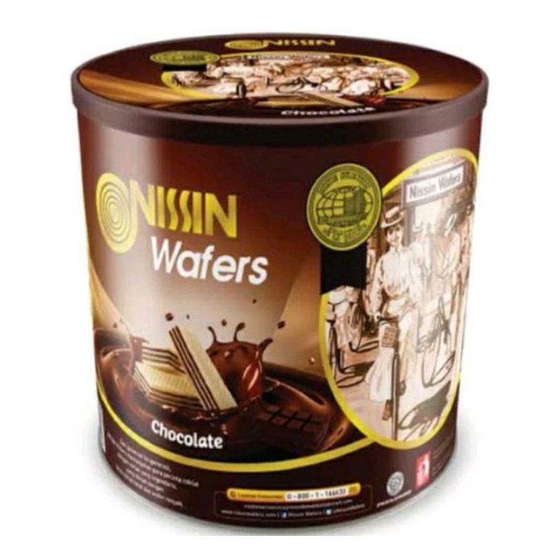 

nissin wafer coklat kaleng