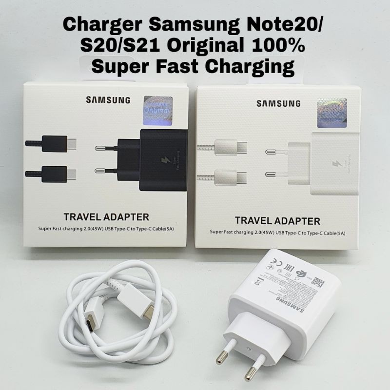 dc88 - Charger Samsung Note 20 / S20 / S21 ( 45 Watt / Super Fast Charging ) Type C Original 100%